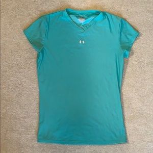 Teal under armour work out shirt